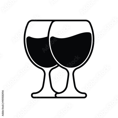 Champagne Glasses Vector icon