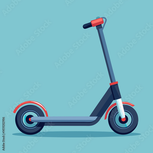 An electric scooter on a smooth gray background, showcasing its sleek design and modern features.