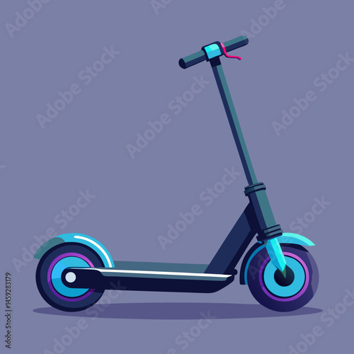An electric scooter on a smooth gray background, showcasing its sleek design and modern features.