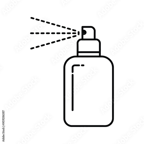 Spray Bottle Outline - Dispenser Vector Illustration
