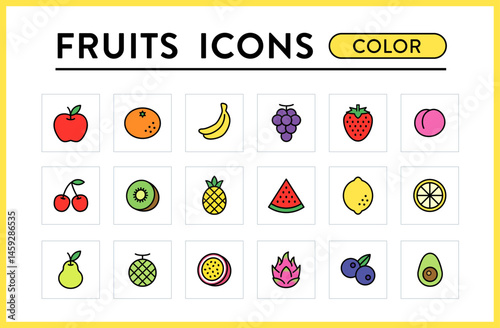 フルーツ　アイコン　ベクター