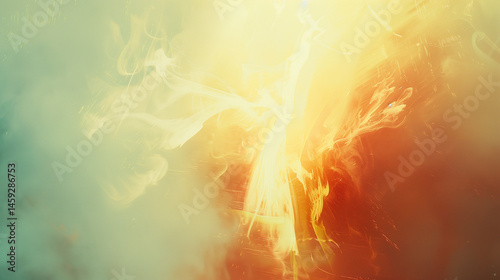  Abstract Light Leaks Overlay with Warm Glowing Colors and Film Texture