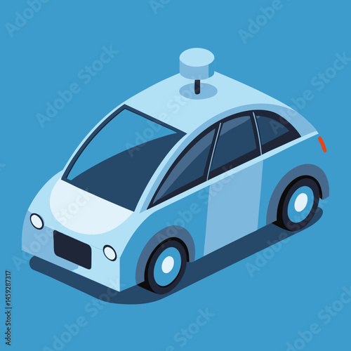 Robot car with a red light on top, designed for surveillance or emergency response.