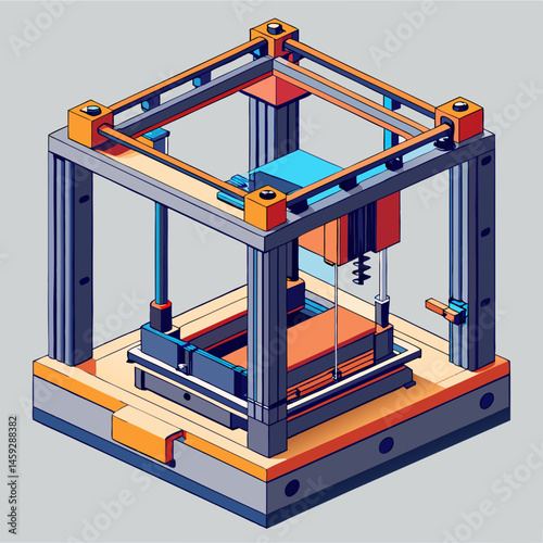 A 3D printer displayed on a clean white background, showcasing its modern design and technology.