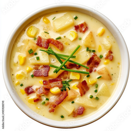 Wallpaper Mural An artistic image of a bowl of creamy corn chowder, filled with sweet corn kernels, tender potatoes, Torontodigital.ca