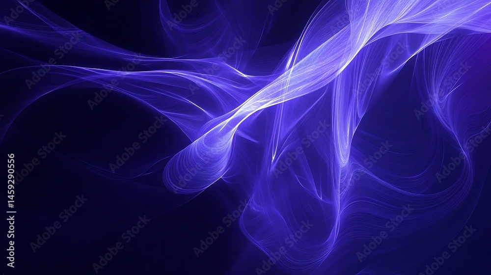 Fototapeta premium Blue abstract digital background with waves and light motion effects