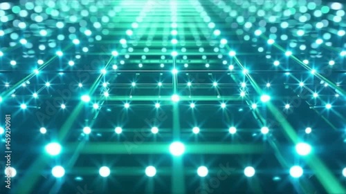 Wallpaper Mural Neon glow green perspective grid, futuristic tech abstract background Torontodigital.ca
