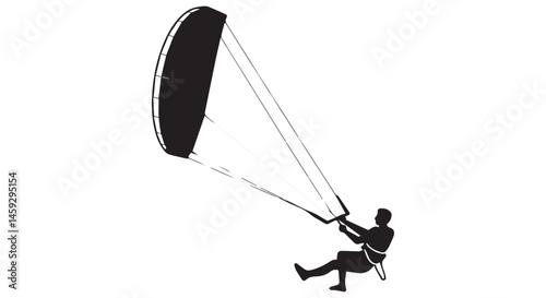 Paragliding Silhouette: Adventure Sport Illustration"