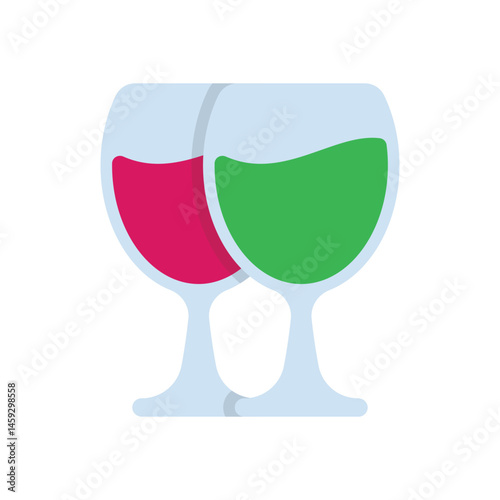 Champagne Glasses Vector icon