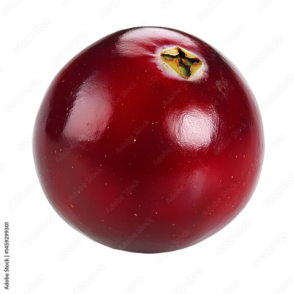 Obraz premium Juicy red cranberry isolated on white background food photography minimalist style clean environment close-up perspective