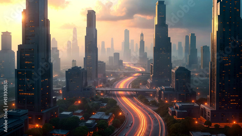 Futuristic African Metropolis Fusing Digital Innovation with Timeless Tribal Motifs and Soaring Urban Architecture