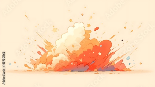 color powder explosion, colorful anime style