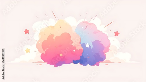 color powder explosion, colorful anime style