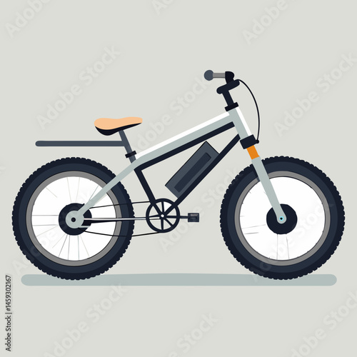 Electric bike positioned on a gray background, showcasing its sleek design and modern features.