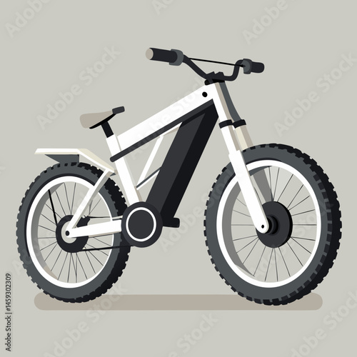 Electric bike positioned on a gray background, showcasing its sleek design and modern features.