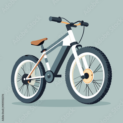 Electric bike positioned on a gray background, showcasing its sleek design and modern features.