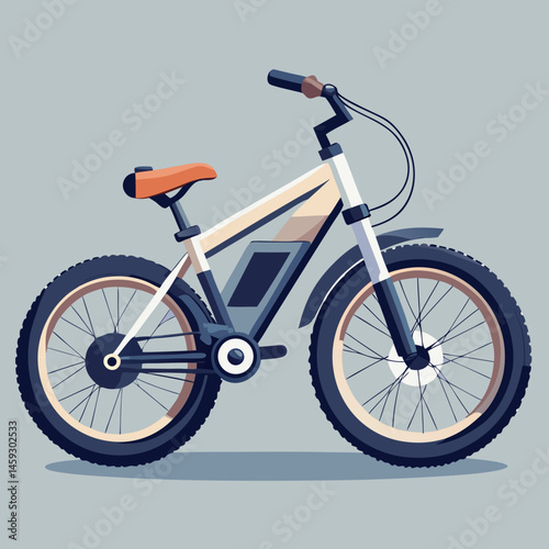 Electric bike positioned on a gray background, showcasing its sleek design and modern features.