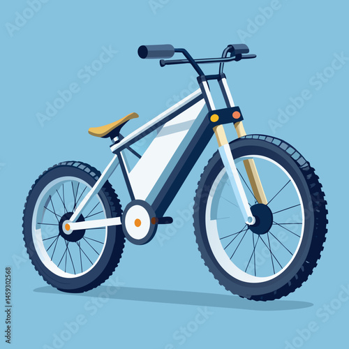 Electric bike positioned on a gray background, showcasing its sleek design and modern features.