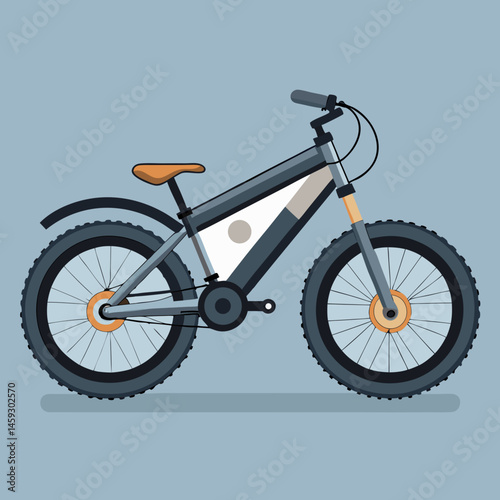Electric bike positioned on a gray background, showcasing its sleek design and modern features.