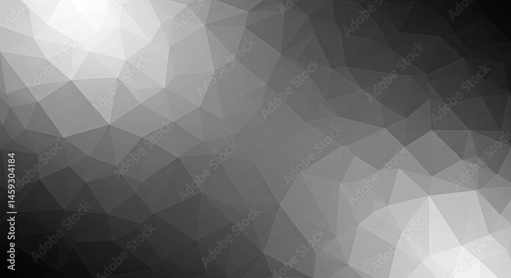 Obraz premium Abstract grayscale polygonal art with refined subtle shading variations enhancing depth and contrast