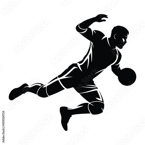 Kabaddi raid move Silhouette, Vector, Illustration, Icon, Logo, White Background.