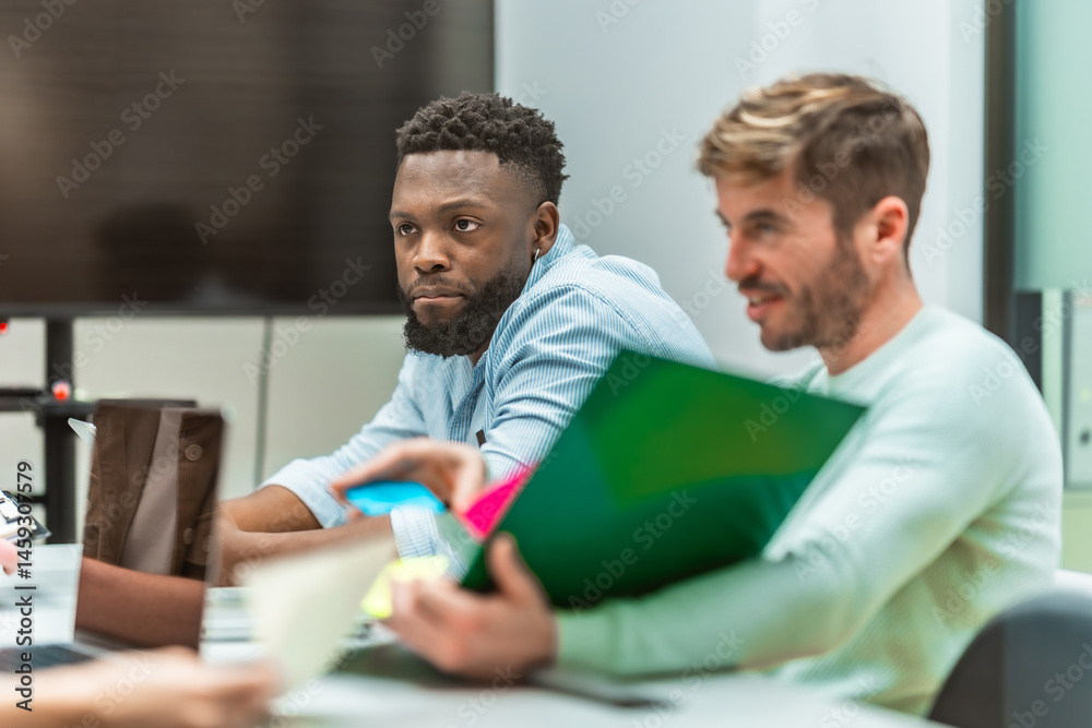 Business people working together in modern office meeting