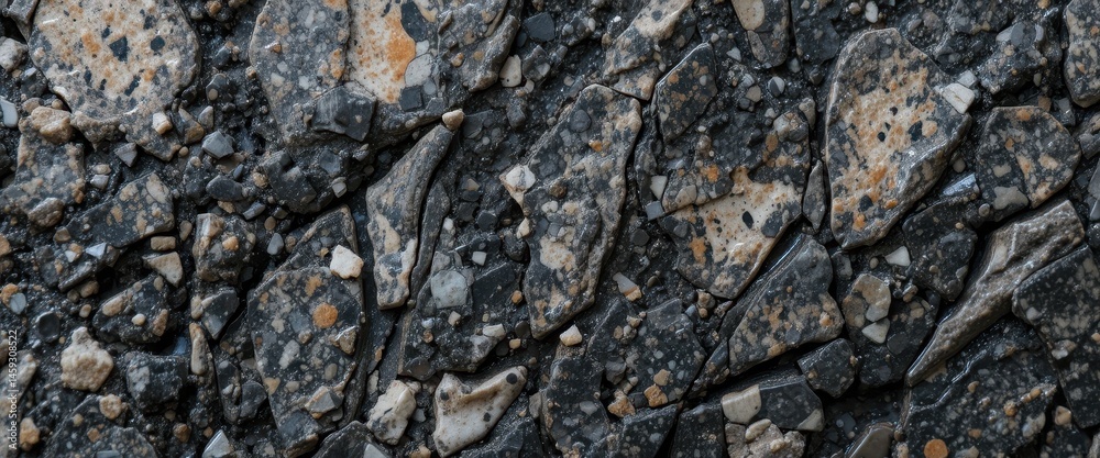 Close-Up of Rugged Granite Texture Dark and Light Grey Stone Surface with Deep Grooves Close-Up of Rugged Granite Texture Dark and Light Grey Stone Surface with Deep Grooves