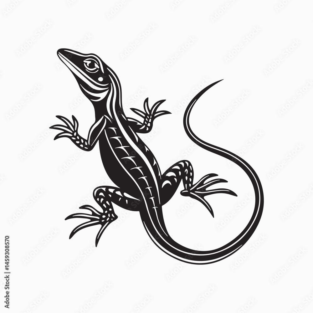 Naklejka premium green anole lizard vector