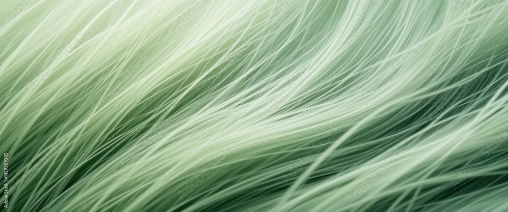 Obraz premium Abstract Green and White Textured Background Flowing Lines, Gentle Breeze, Grass-like Texture