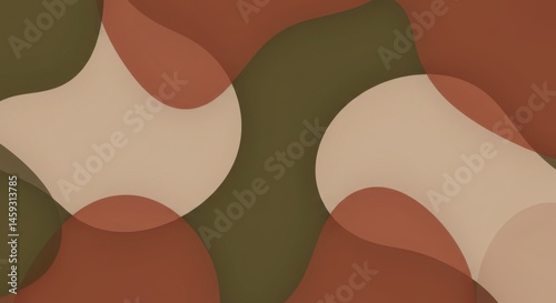 Abstract Background With Organic Shapes And Earthy Tones