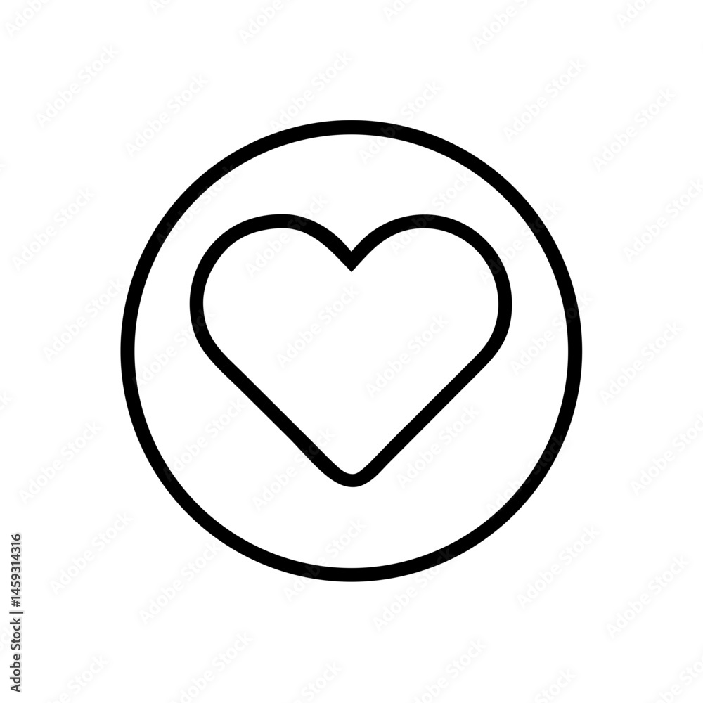 Heart icon in a circle, for websites and apps Heart icon in a circle, for websites and apps