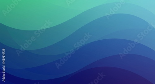 Abstract Blue And Green Wavy Background Design