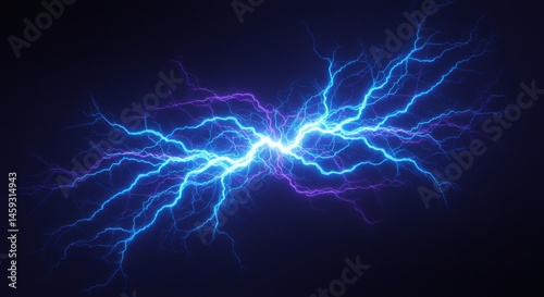 Abstract Blue And Purple Energy Glow On Dark Background