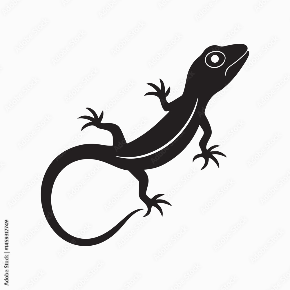 Naklejka premium green anole lizard vector