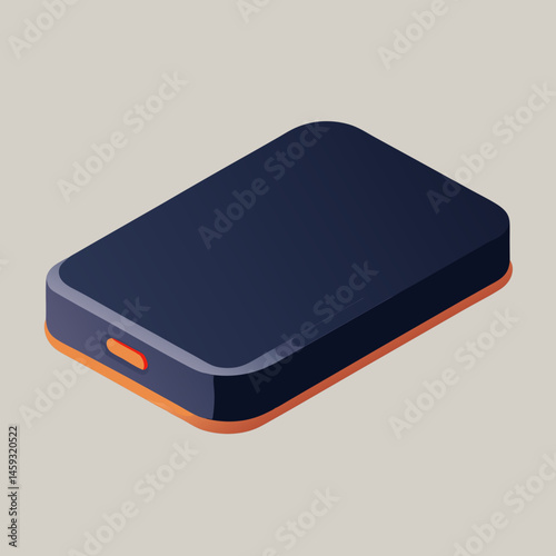 A black portable hard drive resting on a wooden surface, showcasing its sleek design and compact size.