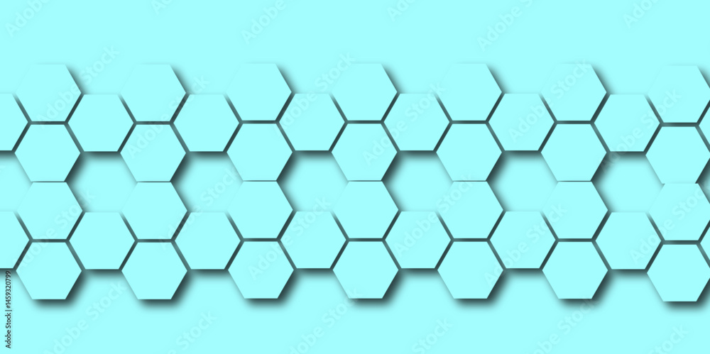 Abstract 3d geometric pattern with hexagonal mesh structure creates a seamless technology backdrop
