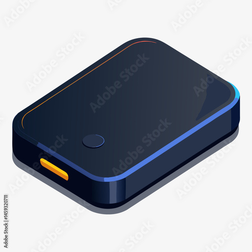 A black portable hard drive resting on a wooden surface, showcasing its sleek design and compact size.