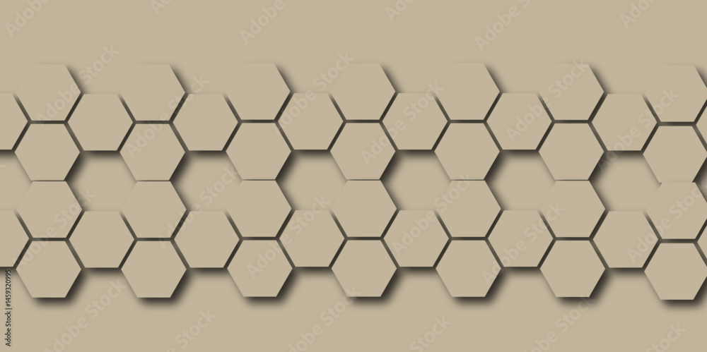 Fototapeta premium Seamless Geometric Hexagon Pattern with Metallic Texture and Gray Tones