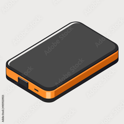 A black portable hard drive resting on a wooden surface, showcasing its sleek design and compact size.
