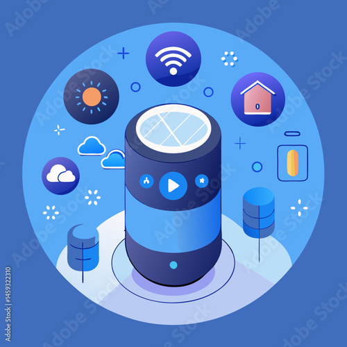 Illustration of a cloud computing system, showing interconnected servers and data flow in a digital environment.