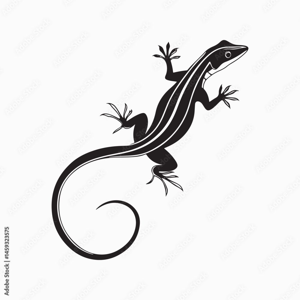 Naklejka premium green anole lizard vector