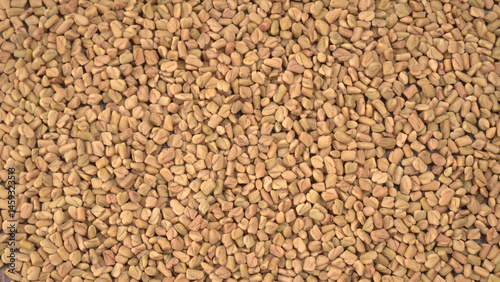 Methi or fenugreek seeds with methi leaves.Methi seeds is good for health.
