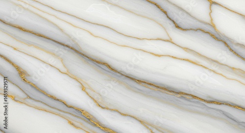 White Gray Marble Texture With Gold Veins