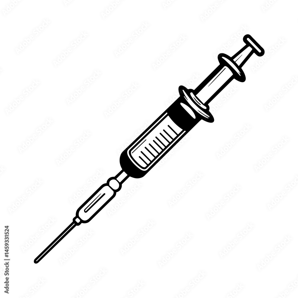 Fototapeta premium Vaccine syringe with blocked virus