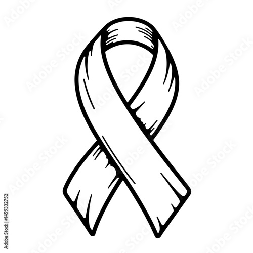 Mental health ribbon, line art design, symbolism