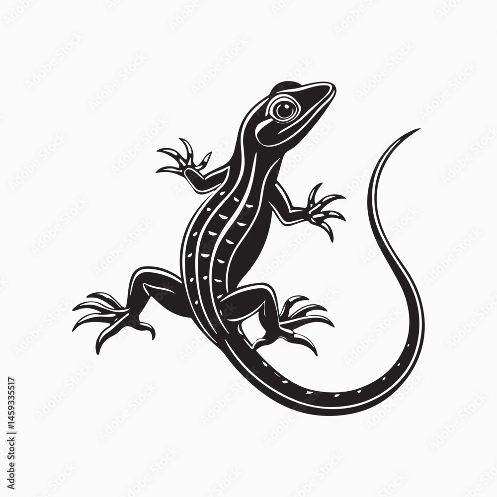 Naklejka premium green anole lizard vector