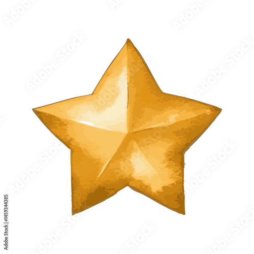 star shape icon, watercolor painted vector