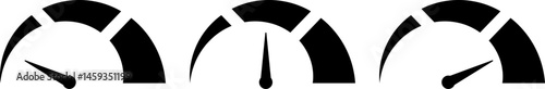 speedometer icons set. Tachometer icon. Performance indicator sign. Car speed. Fast internet speed sign. Rating meter signs performance concept
