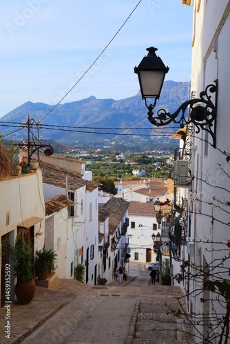 Fototapeta Naklejka Na Ścianę i Meble -  Altea Spanish town street view