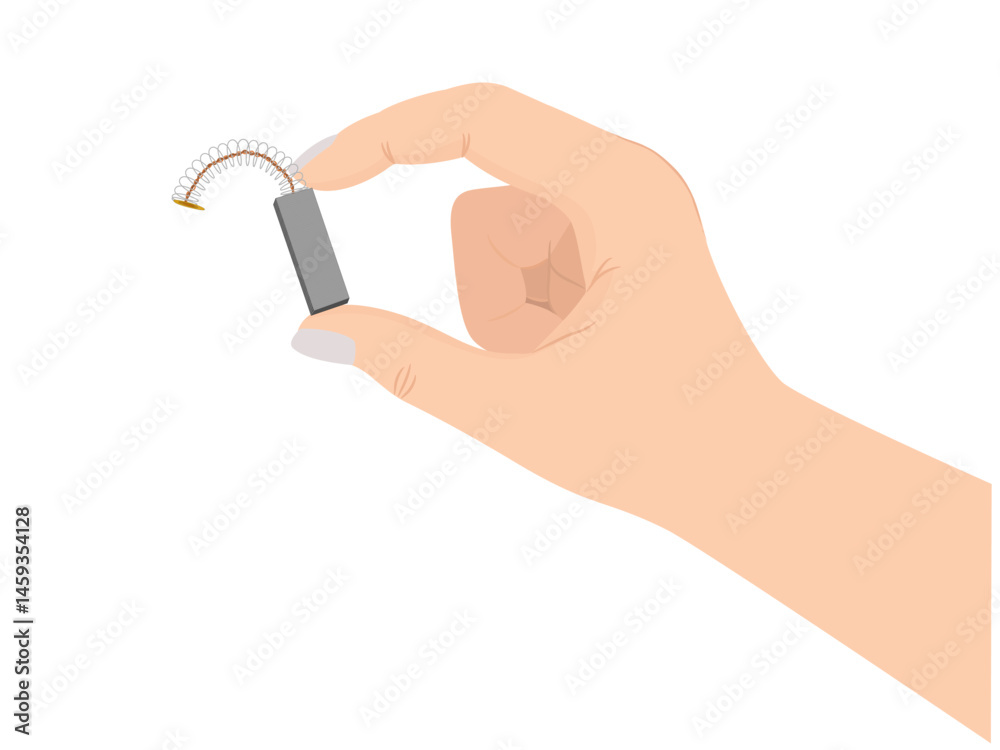 Carbon brush on white background.